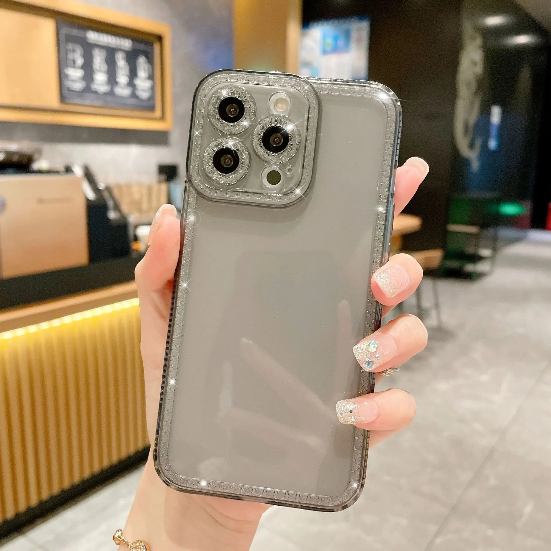 TPU Flash Diamond Transparent Case for Apple Phones