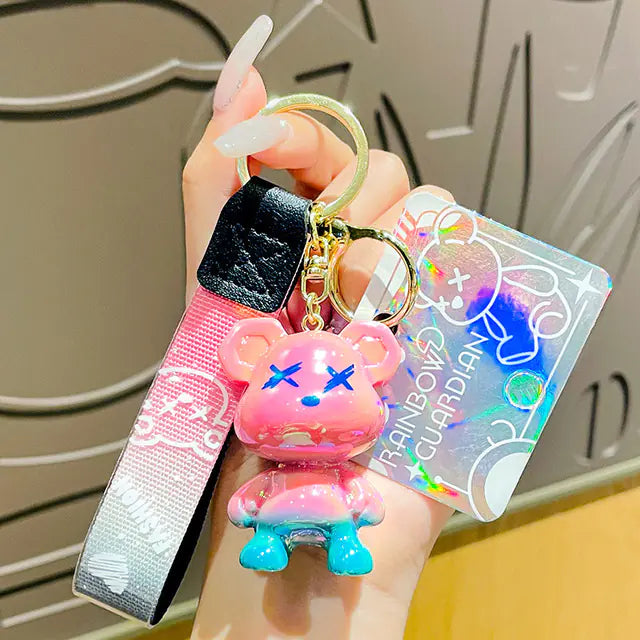Acrylic Cartoon Bear Keychain for Mobile Phones