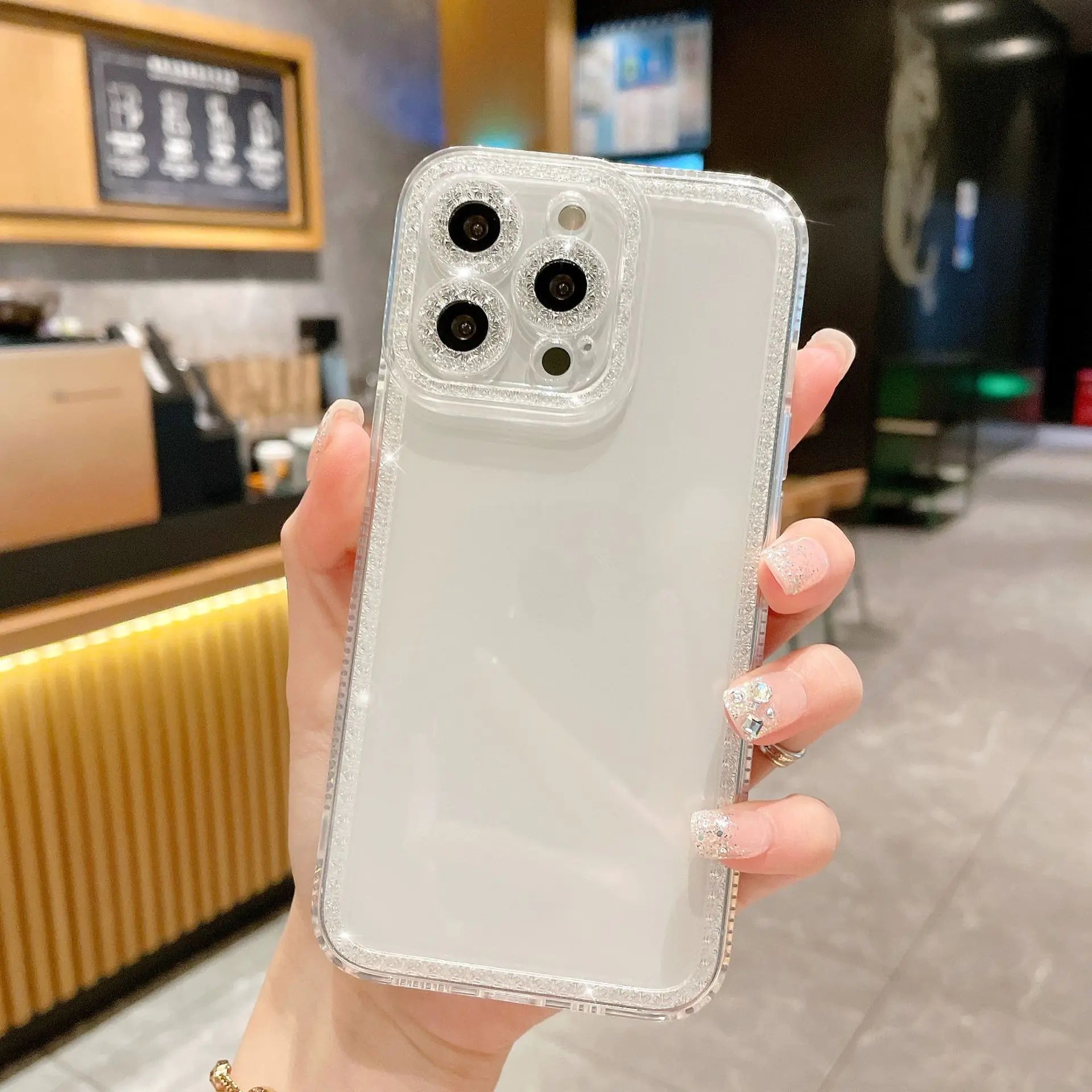 TPU Flash Diamond Transparent Case for Apple Phones