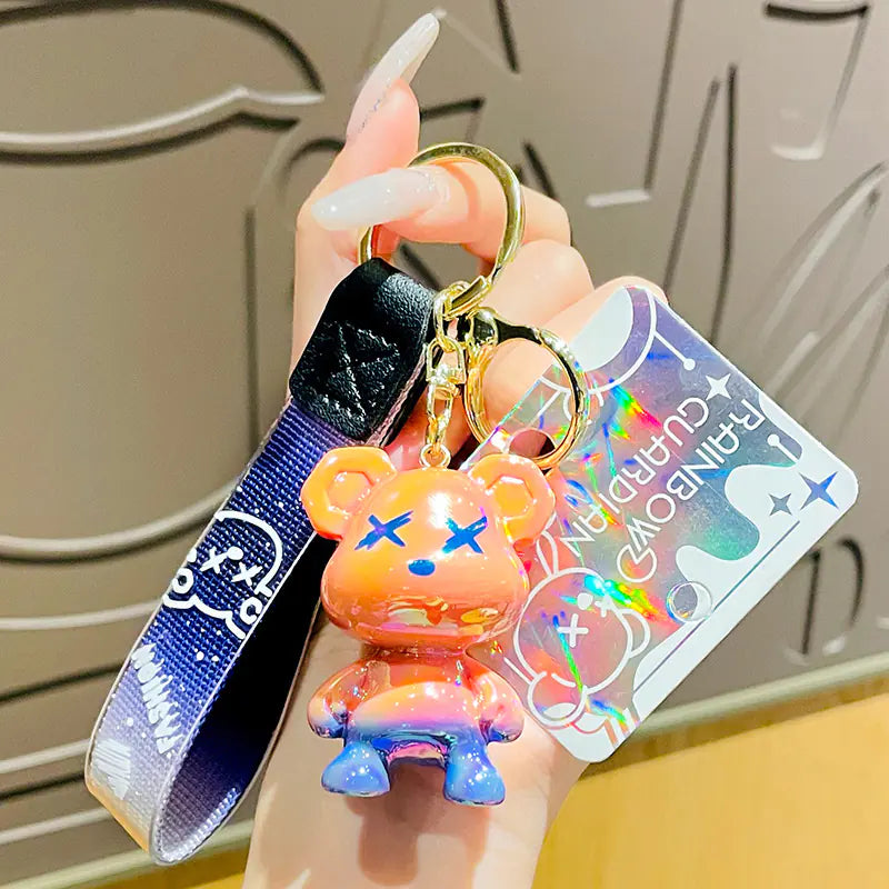Acrylic Cartoon Bear Keychain for Mobile Phones