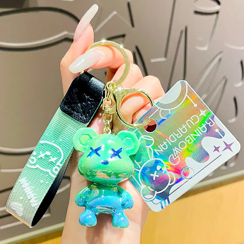 Acrylic Cartoon Bear Keychain for Mobile Phones