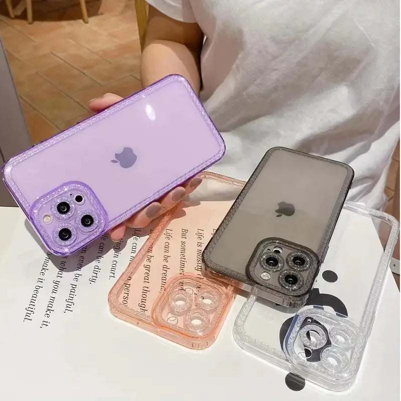 TPU Flash Diamond Transparent Case for Apple Phones