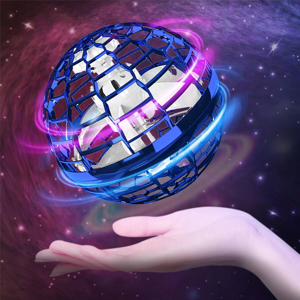 Flying Orb Ball 2024 Galaxy Ball Toy Globe Cosmic Boomerang Ball Hover Orb Flying Ball Toy Galactic Flying Spinner Mini Hand Drone Magic Floating Ball Cool Toys Gift for Kids Boys Girls Teens Blue