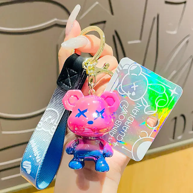 Acrylic Cartoon Bear Keychain for Mobile Phones